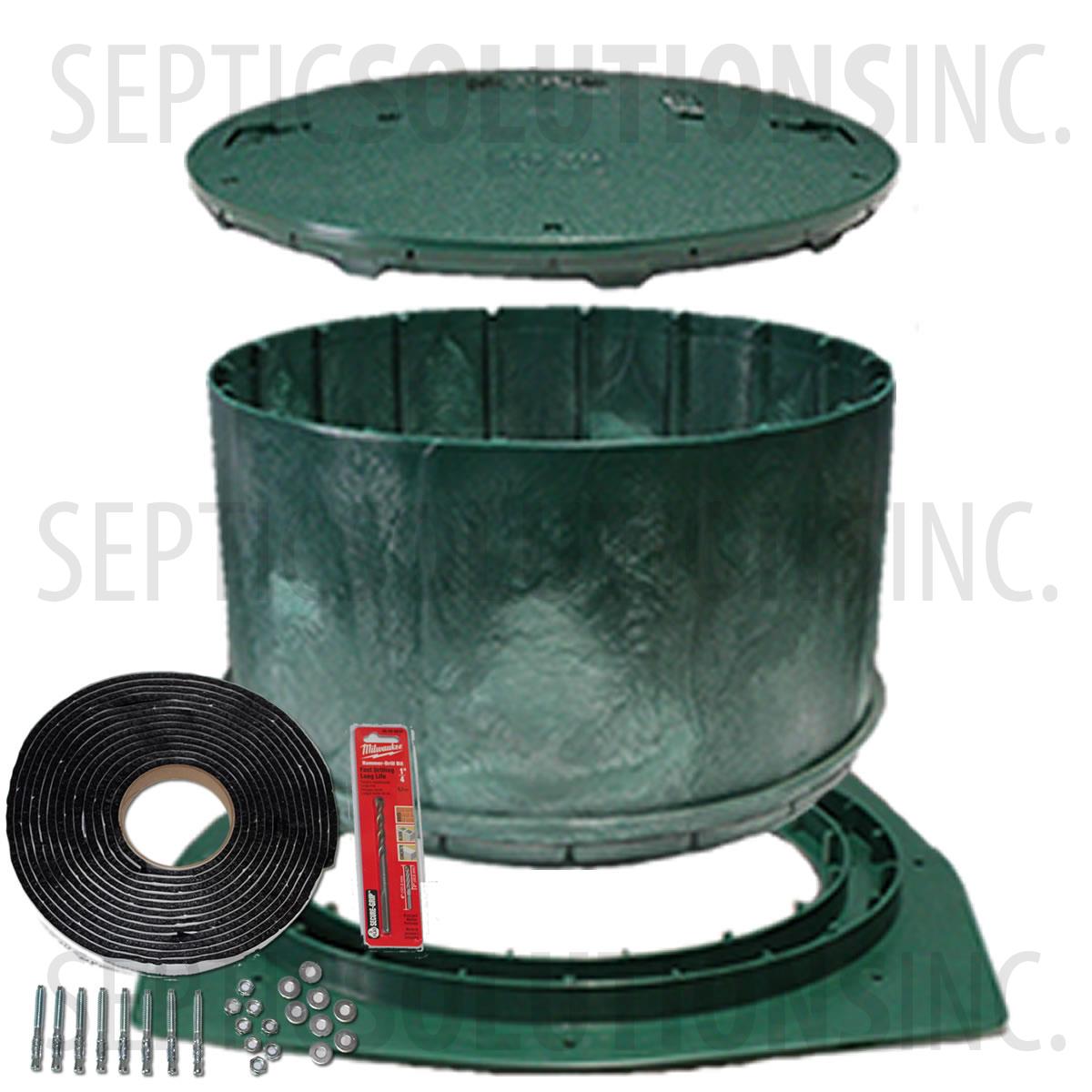 Polylok 24'' Septic Tank Riser Package 14'' Tall Septic Tank Risers and Lids