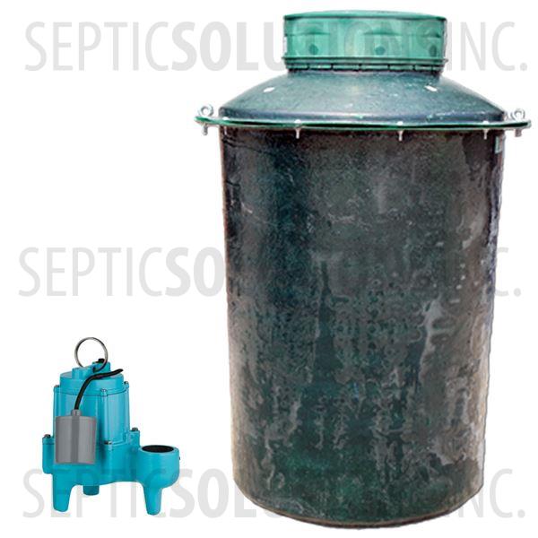 300 Gallon Simplex Fiberglass Pump Station with 4/10 HP Sewage Ejector Pump - Part Number 300FPT-410S