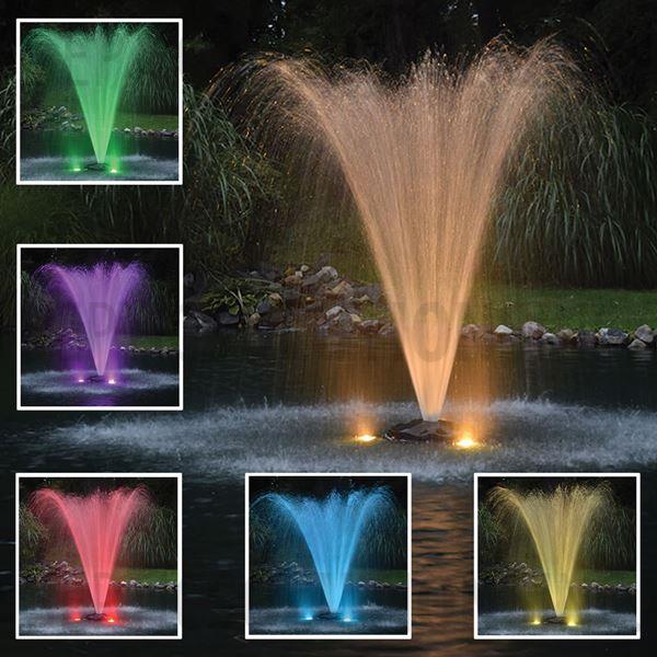 PondPlus+ AquaShine RGBW LED 3-Light Kit for Fountains (Up to 2 HP) - Part Number RGB3-100