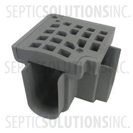 Skinny Trench/Channel Drain 90 Degree Corner & Grate (Grey)