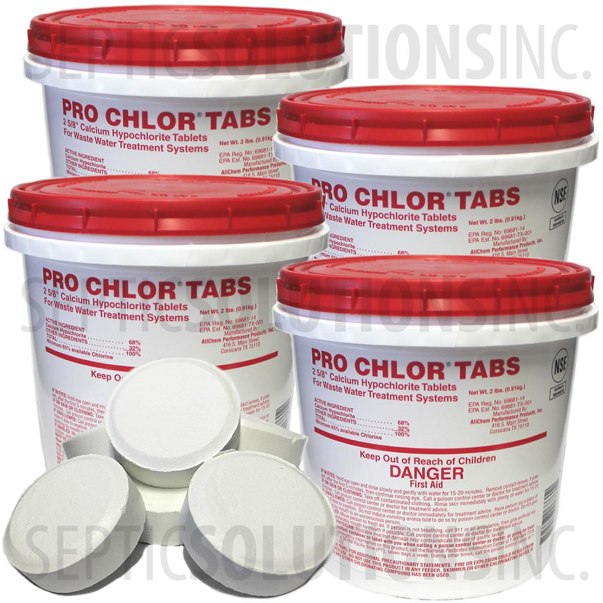 ProChlor 4Pack of 2lb Pails of Septic Chlorine Tablets 47108 Free Shipping