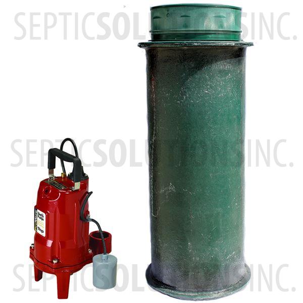 120 Gallon Pump Station with 1.0 HP Residential Grinder Pump - Part Number 120FPT-PRG1