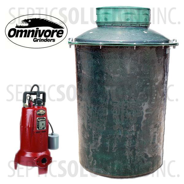 500 Gallon Pump Station with 2.0 HP Sewage Grinder Pump - Part Number 500FPT-LSG202