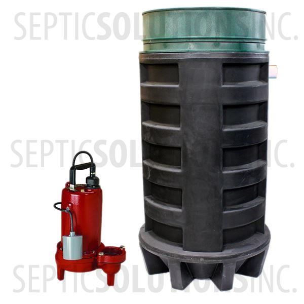 100 Gallon Simplex Polyethylene Pump Station with 1.0 HP Liberty Sewage Ejector Pump - Part Number 100PPT-LE102