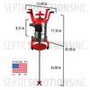 Ultra-Air Model 735 RED Septic Aerator - Alternative Replacement For Jet Aerator - Part Number UA12R