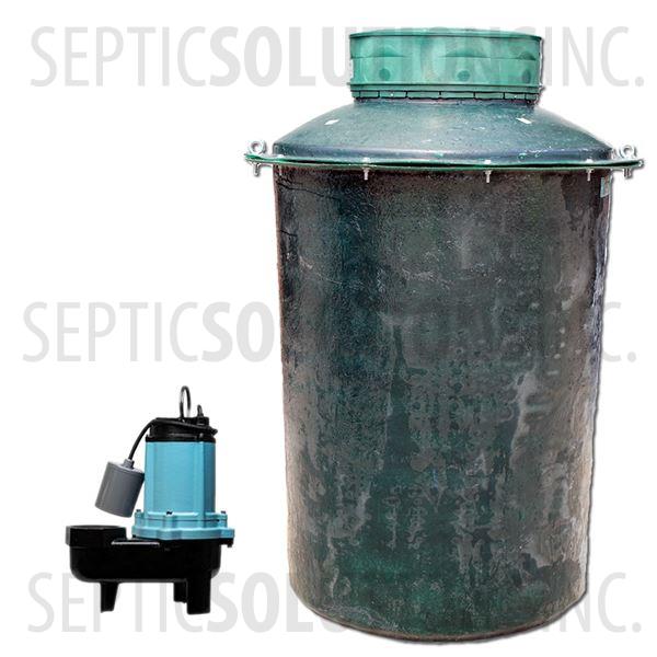 200 Gallon Simplex Fiberglass Pump Station with 1/2 HP Sewage Ejector Pump - Part Number 200FPT-12S