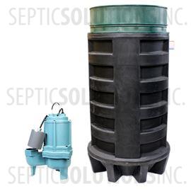 100 Gallon Simplex Polyethylene Pump Station with 4/10 HP Sewage Ejector Pump