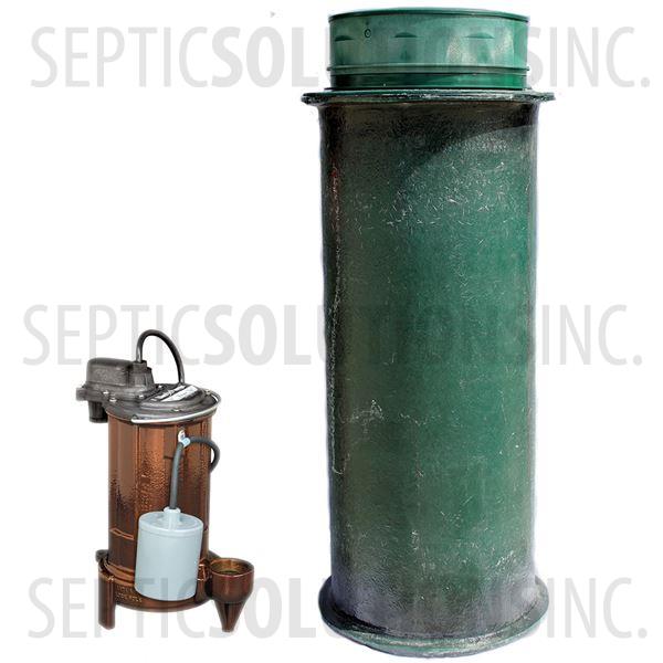 120 Gallon Simplex Fiberglass Pump Station with 1/2 HP Effluent Pump - Part Number 120FPT-283