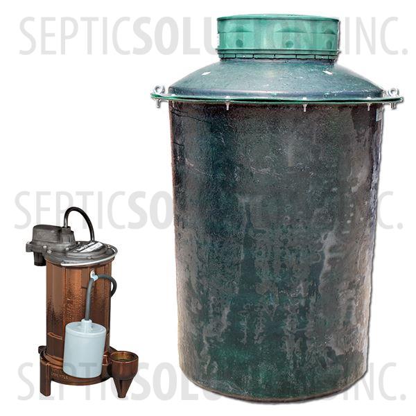 300 Gallon Simplex Fiberglass Pump Station with 1/2 HP Effluent Pump - Part Number 300FPT-283