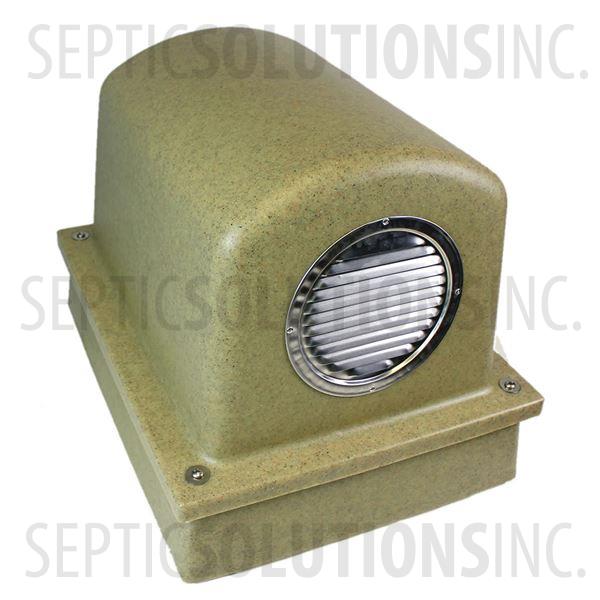 Pump Protector™ Vented Air Pump Housing and Platform in Speckled Sandstone - Part Number SSCOMBO-SANDSTONE