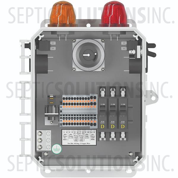 Alderon Aira-Guard Double Light Aerobic Control Panel with Pump Timer, Air Pump & High Water Alarms - Part Number 2011777