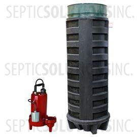 140 Gallon Simplex Polyethylene Pump Station with 1.0 HP Liberty Sewage Ejector Pump
