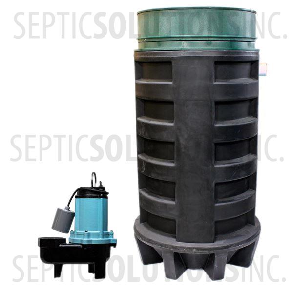 100 Gallon Simplex Polyethylene Pump Station with 1/2 HP Sewage Ejector Pump - Part Number 100PPT-12S