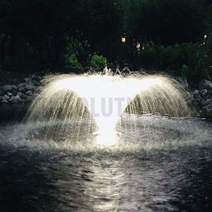 PondPlus+ Starburst Mini Floating Pond Fountain System with Super Bright LED Light Kit