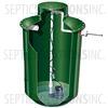 500 Gallon Simplex Fiberglass Pump Station with 1/2 HP Sewage Ejector Pump - Part Number 500FPT-12S