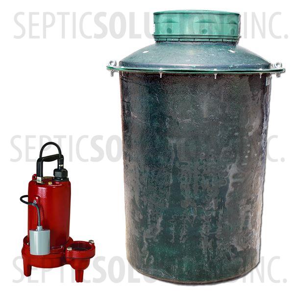 500 Gallon Simplex Fiberglass Pump Station with 3/4 HP Sewage Ejector Pump - Part Number 500FPT-LE71