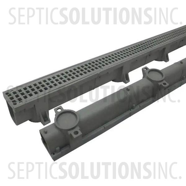 Polylok Skinny Trench/Channel Drain - 4 ft Long x 3.5'' Wide Section (GREY) - Part Number PL-90861-G