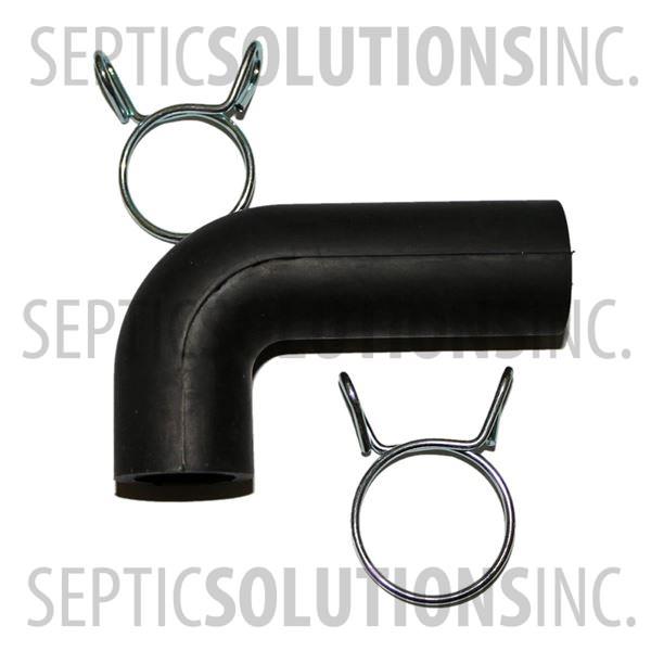 Hiblow 1/2'' Rubber 90 Connection Fitting with SST Clamps - Part Number PAJH0L