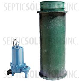 120 Gallon Simplex Fiberglass Pump Station with 1.0 HP Little Giant Sewage Ejector Pump