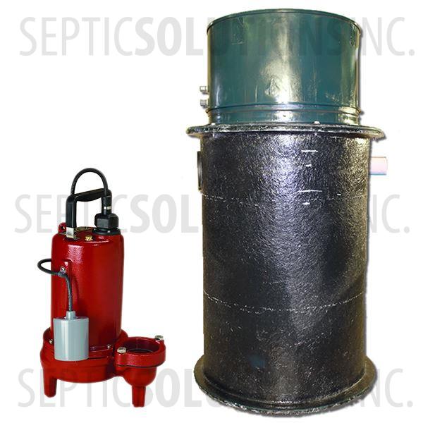 70 Gallon Simplex Fiberglass Pump Station with 1.0 HP Liberty Sewage Ejector Pump - Part Number 2153-LE102