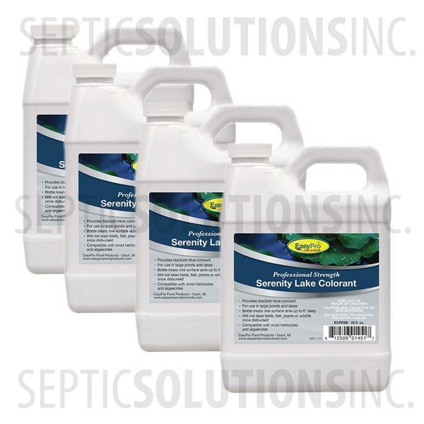 Case of Super Concentrated Deep Blue Serenity Pond Dye Liquid in Four 1 Quart Bottles - Part Number ECPDSB-CASE