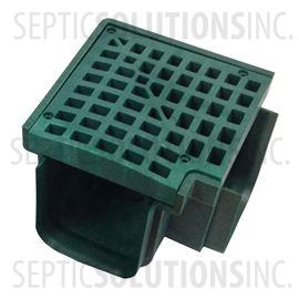 Polylok Heavy Duty Trench/Channel Drain 90 Degree Corner & Grate (Green)