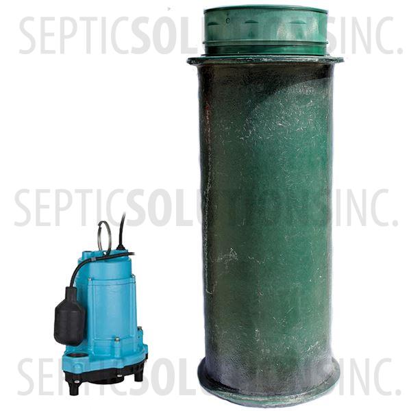 120 Gallon Simplex Fiberglass Pump Station with 1/3 HP Effluent Pump - Part Number 120FPT-13E